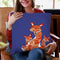 Fox Family Blue Bearbeitet Throw Pillow By Monika Strigel