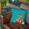 Fox Family Teal Throw Pillow By Monika Strigel