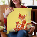 Fox Family Yellow Bearbeitet Throw Pillow By Monika Strigel