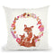 Fox & Flowers Original Warm Neutral Throw Pillow By Monika Strigel
