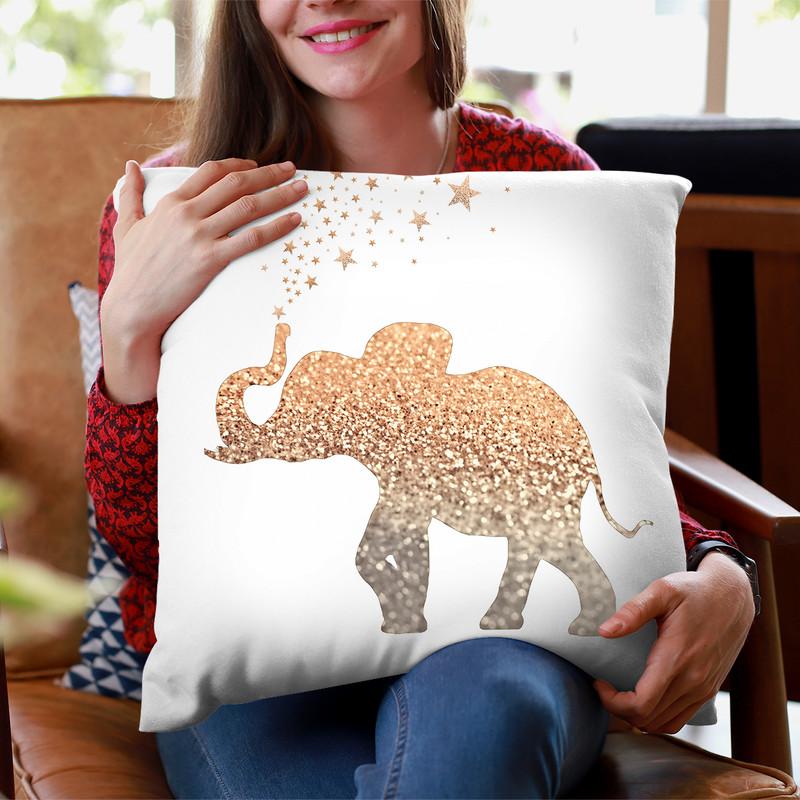 Gatsby Elephant Chain Throw Pillow By Monika Strigel