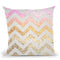Gatsby Gold Pink Chevron Throw Pillow By Monika Strigel