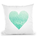 Gatsby Seafoam Heart Throw Pillow By Monika Strigel