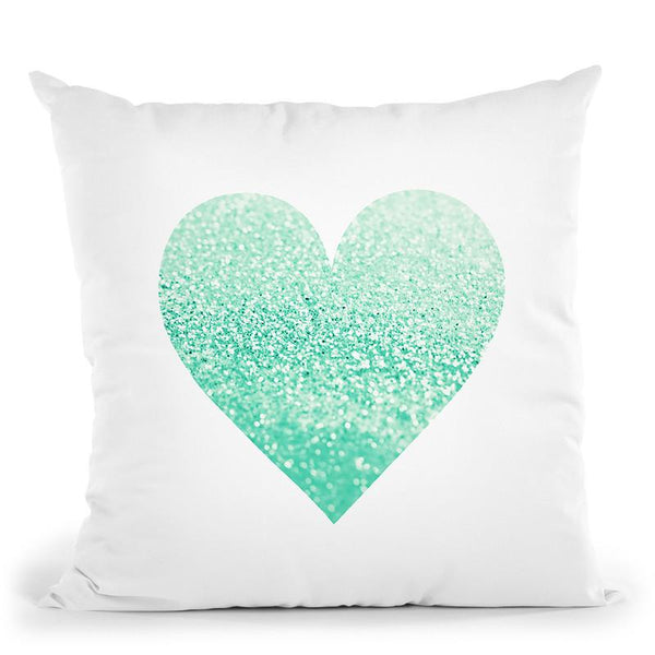 Gatsby Seafoam Heart Throw Pillow By Monika Strigel