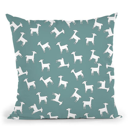 All About Lamas Teal Throw Pillow By Monika Strigel
