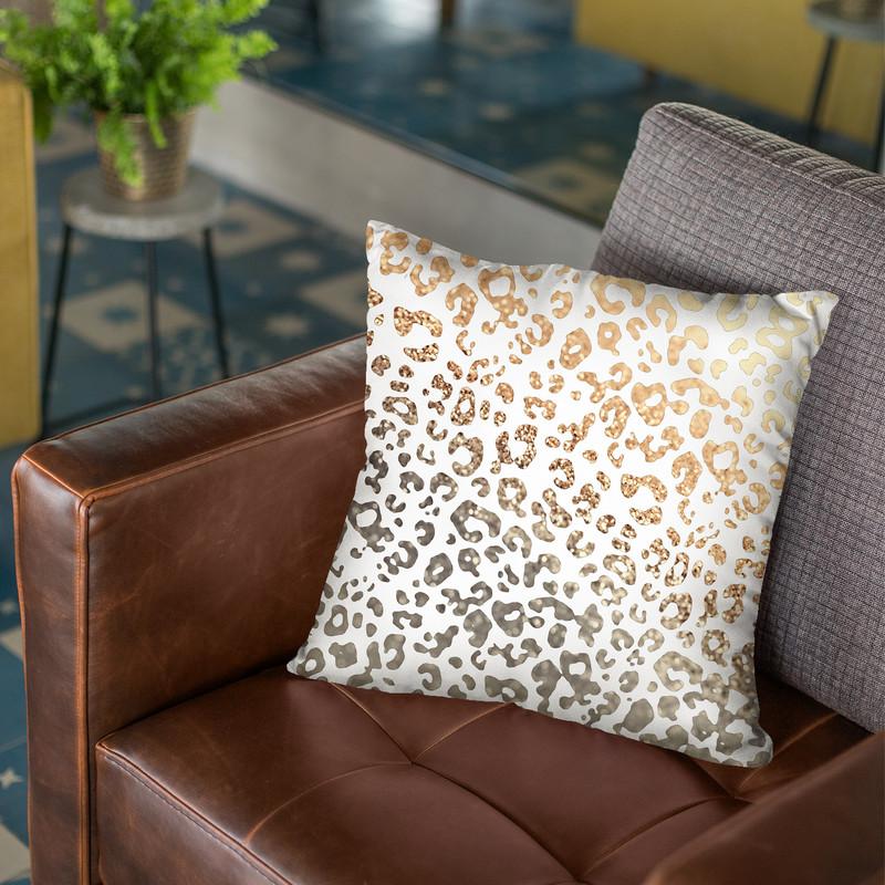 Gatsby Gold Leo Throw Pillow By Monika Strigel