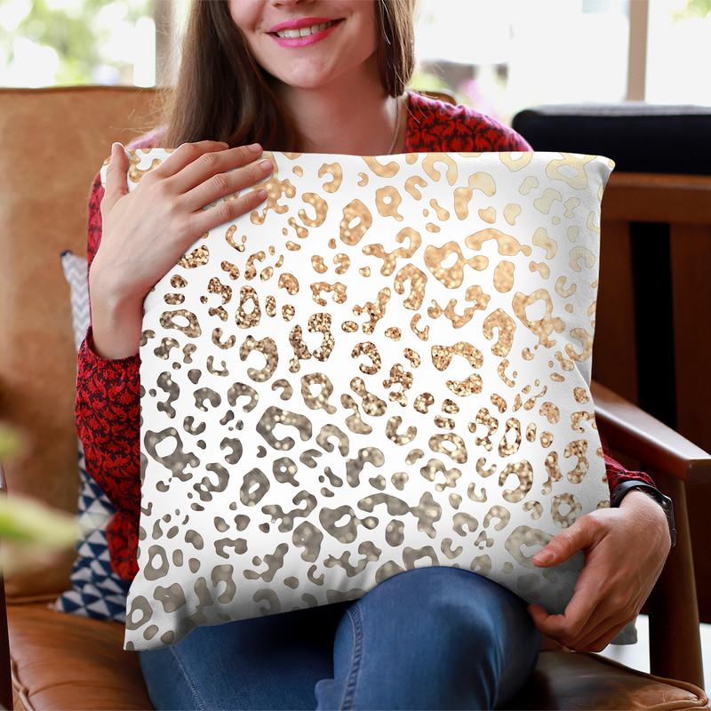 Gatsby Gold Leo Throw Pillow By Monika Strigel