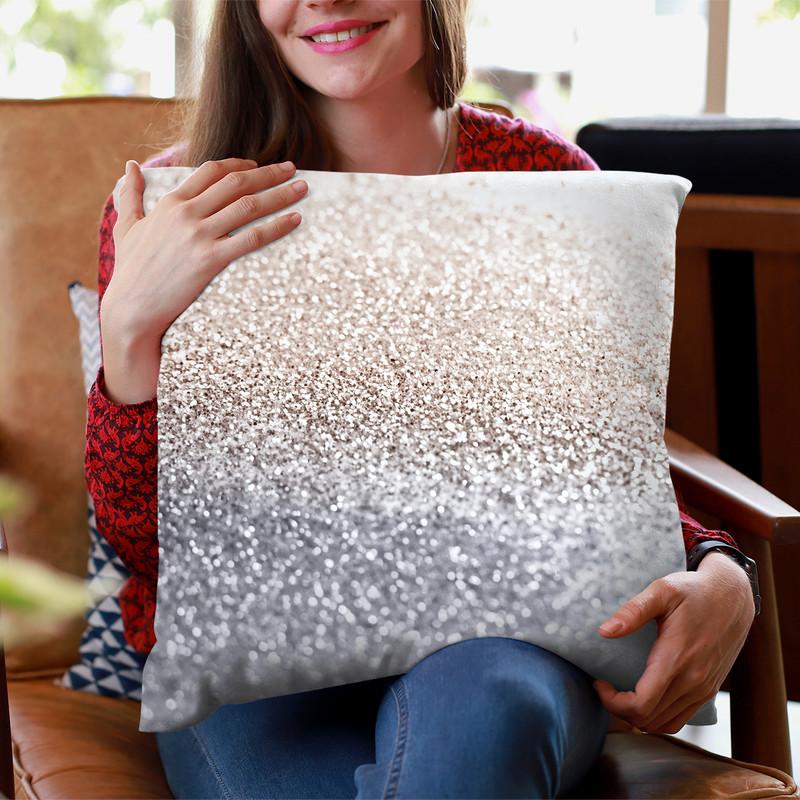 Gatsby Silver Throw Pillow By Monika Strigel