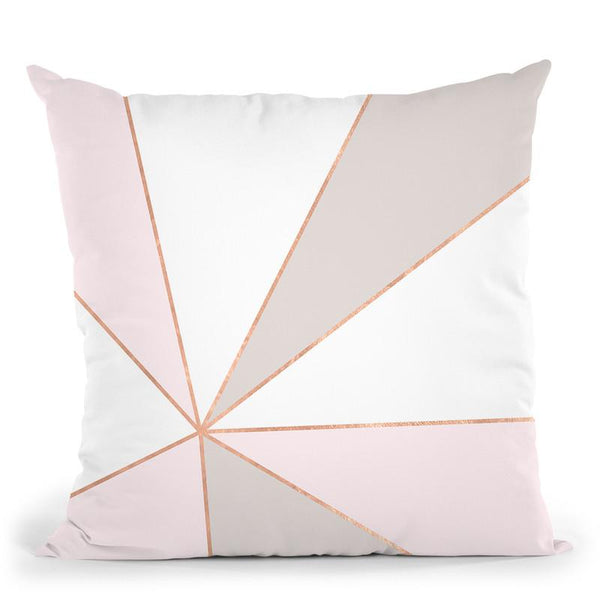 Geo Sunburst Rosegold Pastel Throw Pillow By Monika Strigel