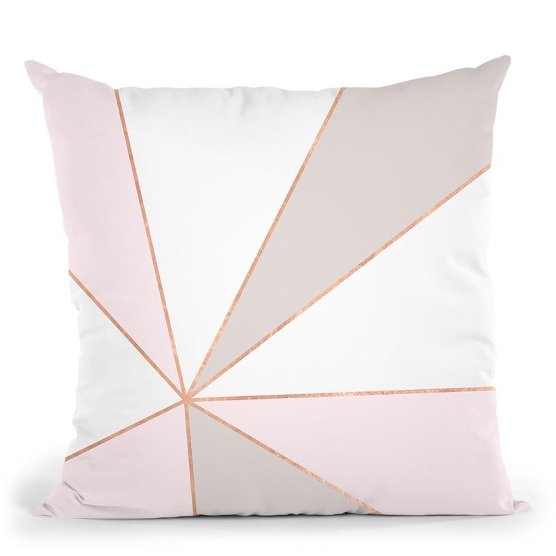Geo Sunburst Rosegold Pastel Throw Pillow By Monika Strigel