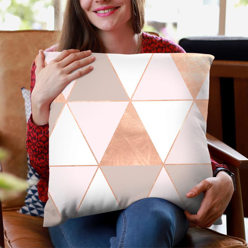 Geo Tikki Rosegold Pastel Throw Pillow By Monika Strigel