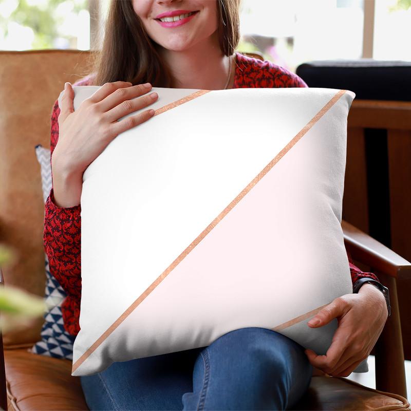 Geo Tikki Traingels Rosegold Pastel Throw Pillow By Monika Strigel