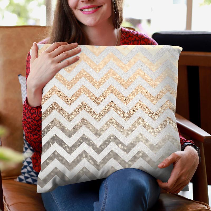 Gold And Silver Throw Pillow By Monika Strigel
