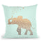 Happy Elephant Sweet Mint Throw Pillow By Monika Strigel