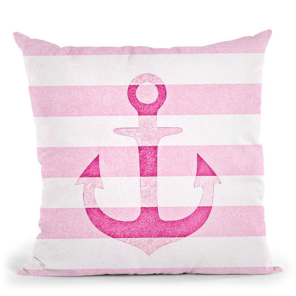 Anchor Vintage Pink Throw Pillow By Monika Strigel
