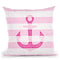 Anchor Vintage Pink Throw Pillow By Monika Strigel