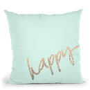 Happy Gold Sweet Mint Throw Pillow By Monika Strigel