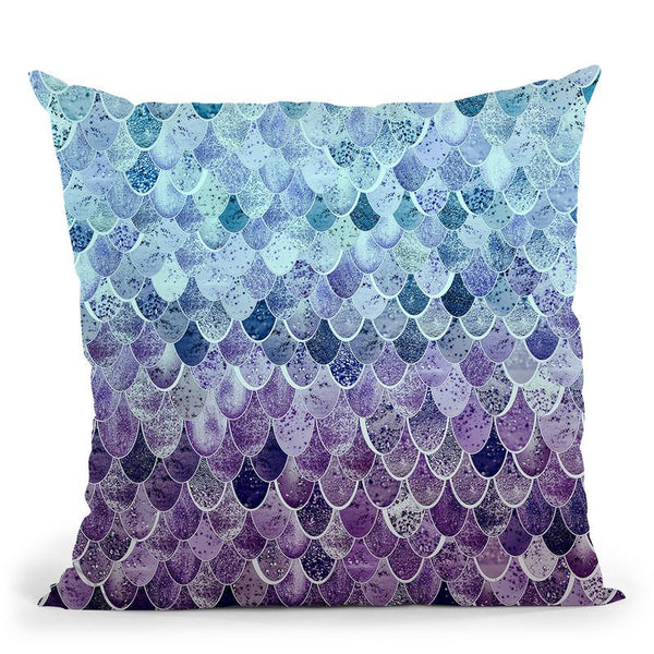 Happy Mermaid Blue Lavender Throw Pillow By Monika Strigel