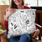 Herbs And Ferns Strigel Black White Throw Pillow By Monika Strigel