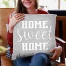 Home Sweet Home Light Grey Throw Pillow By Monika Strigel