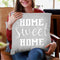 Home Sweet Home Light Grey Throw Pillow By Monika Strigel
