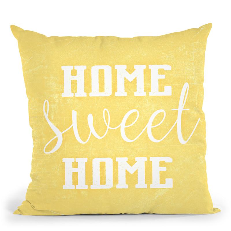 Home Sweet Home Scandi Yellow Throw Pillow By Monika Strigel