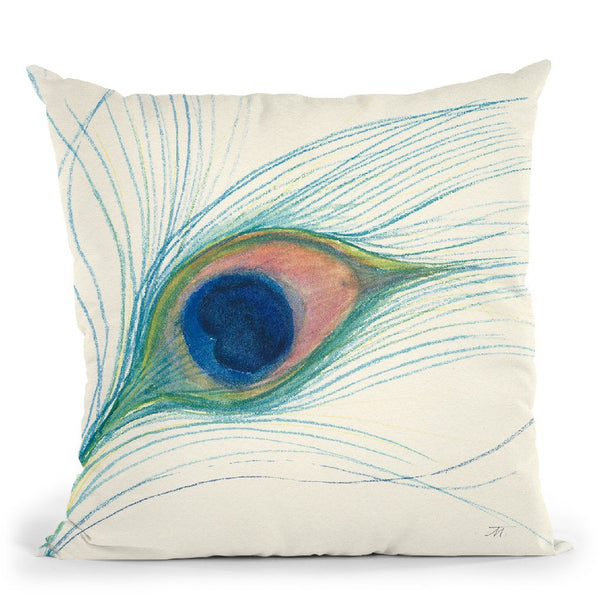 Peacock Feather I Throw Pillow By Miranda Thomas