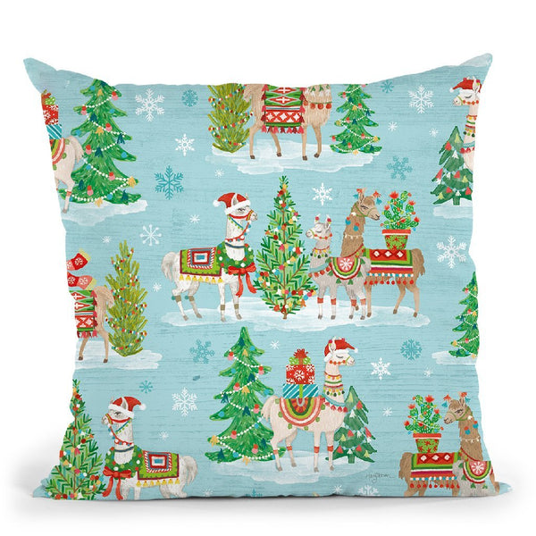 Lovely Llamas Christmas Step 07 Throw Pillow By Mary Urban
