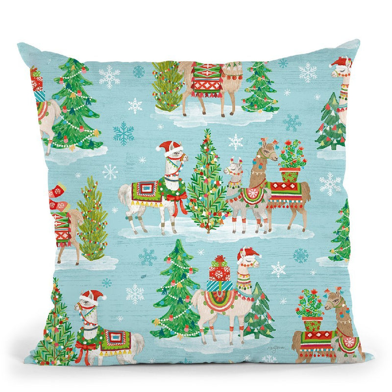 Lovely Llamas Christmas Step 07 Throw Pillow By Mary Urban
