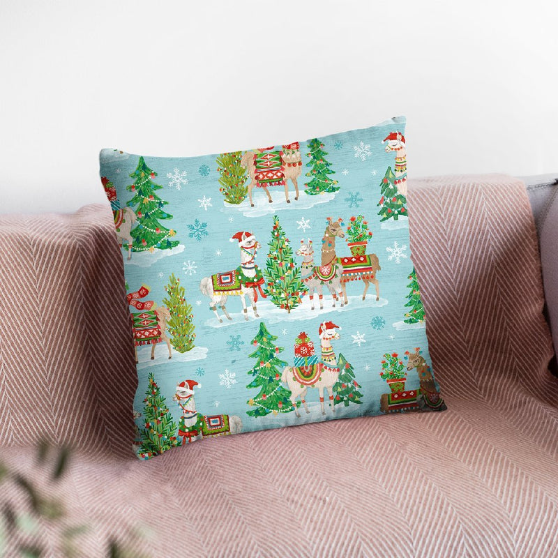 Lovely Llamas Christmas Step 07 Throw Pillow By Mary Urban