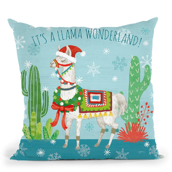 Lovely Llamas Christmas V Throw Pillow By Mary Urban