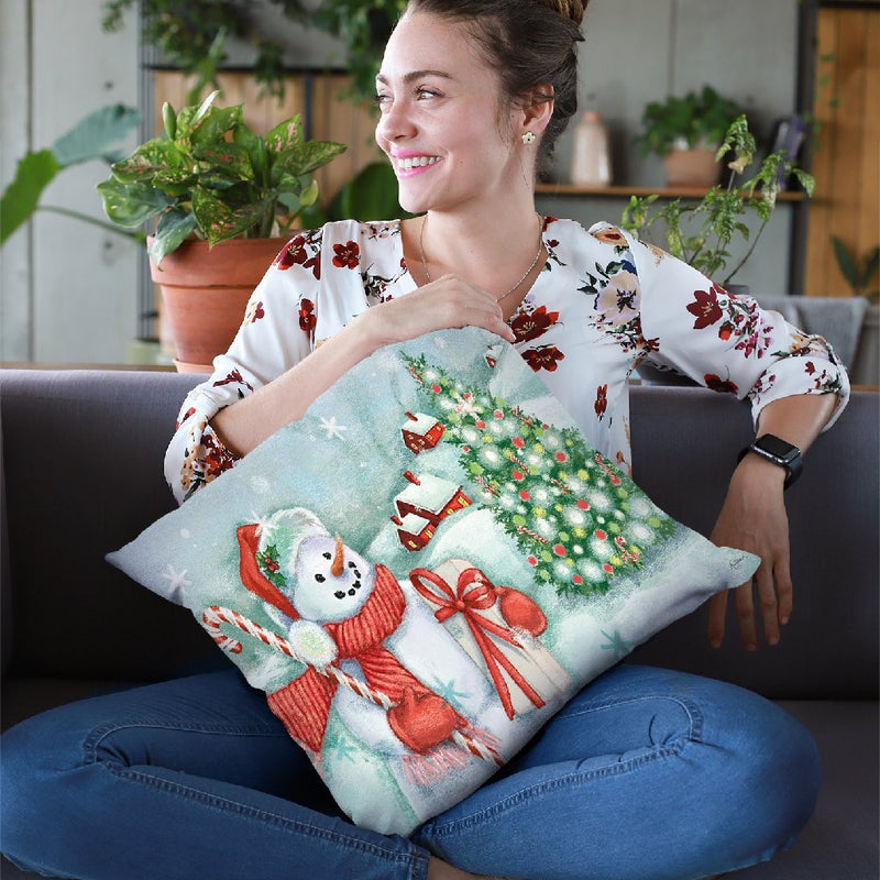 Classic Snowmen I Throw Pillow By Mary Urban