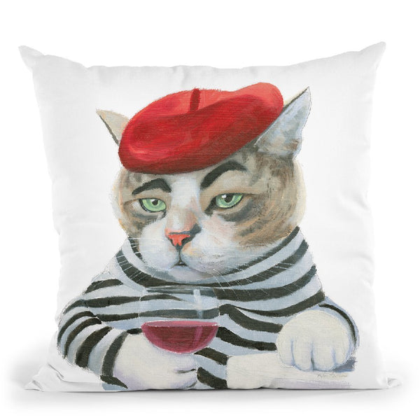 Cattitude Iii Throw Pillow By Carrie Schmitt