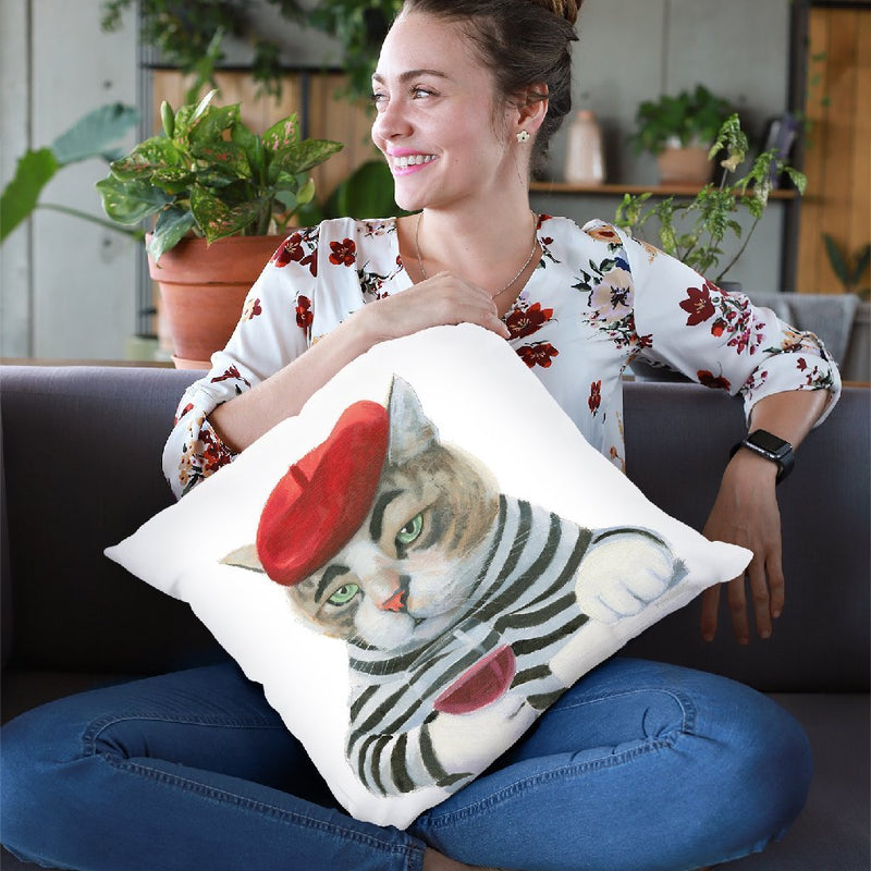 Cattitude Iii Throw Pillow By Carrie Schmitt