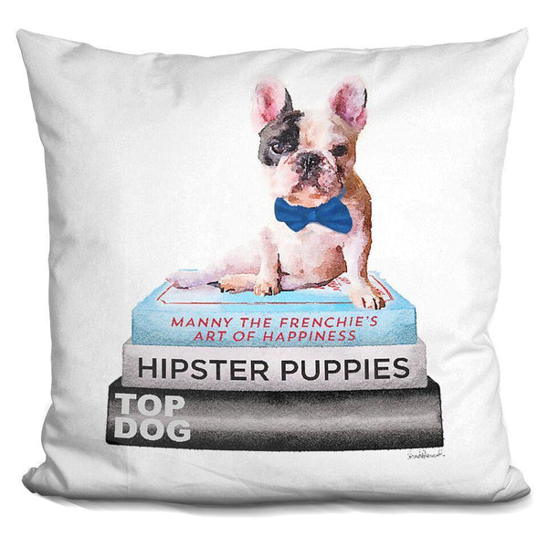 Manny The Frenchie Amanda Greenwood Throw Pillow