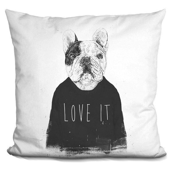 Manny The Frenchie Balazs Solti Throw Pillow