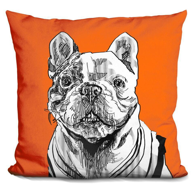 Manny The Frenchie Technodrome1 Throw Pillow