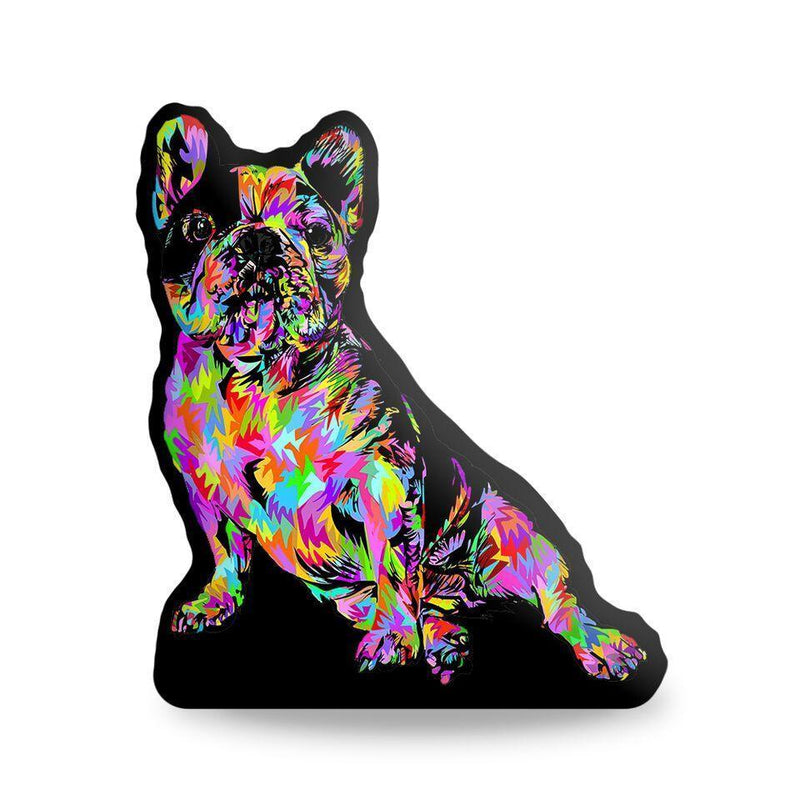 Manny The Frenchie Technodrome Aped Throw Pillow