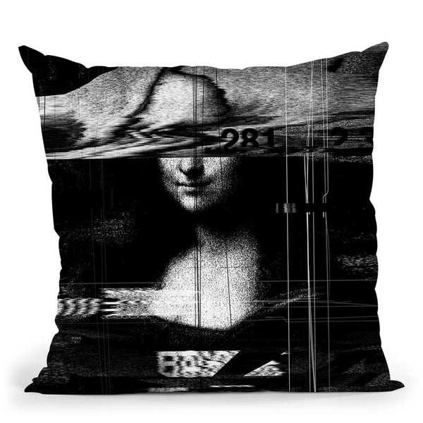 Mona Lisa Glitch Throw Pillow By Nicebleed