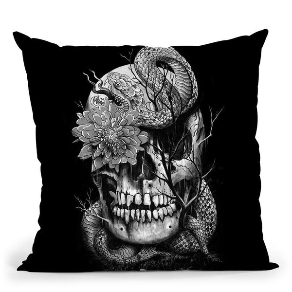 Snake And Skull Throw Pillow By Nicebleed