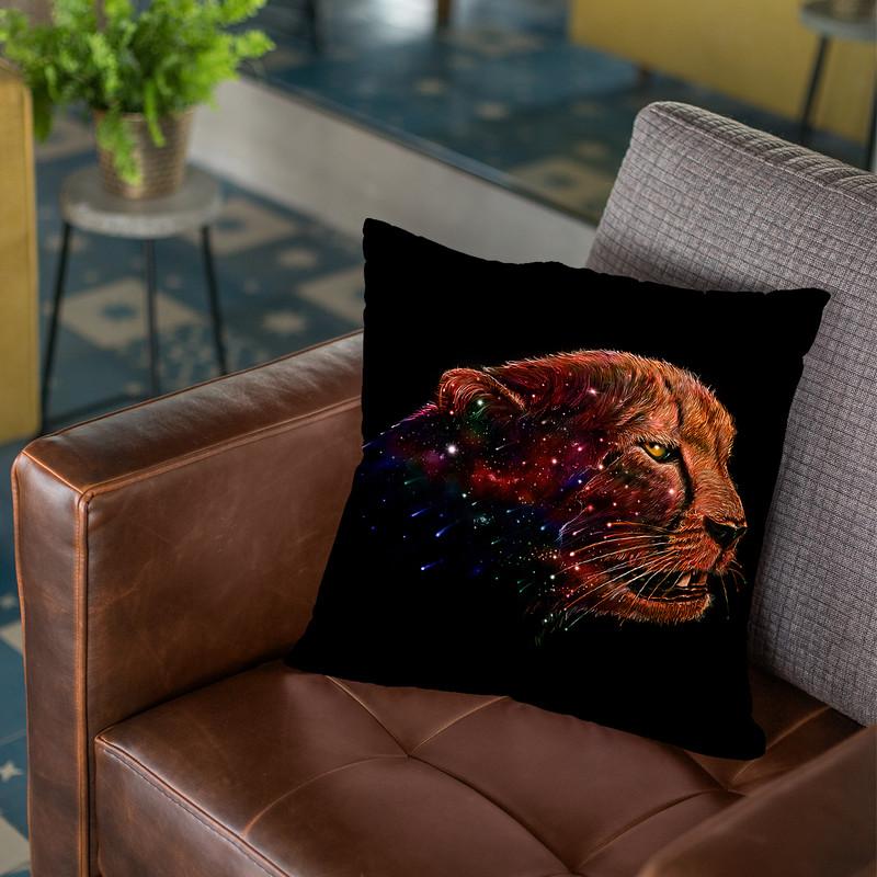 Space Cheetah Throw Pillow By Nicebleed