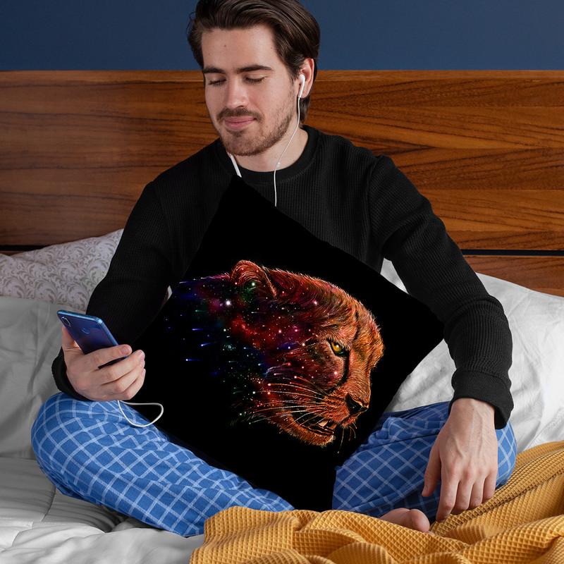 Space Cheetah Throw Pillow By Nicebleed
