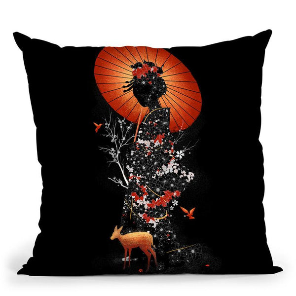Geisha Nature Throw Pillow By Nicebleed