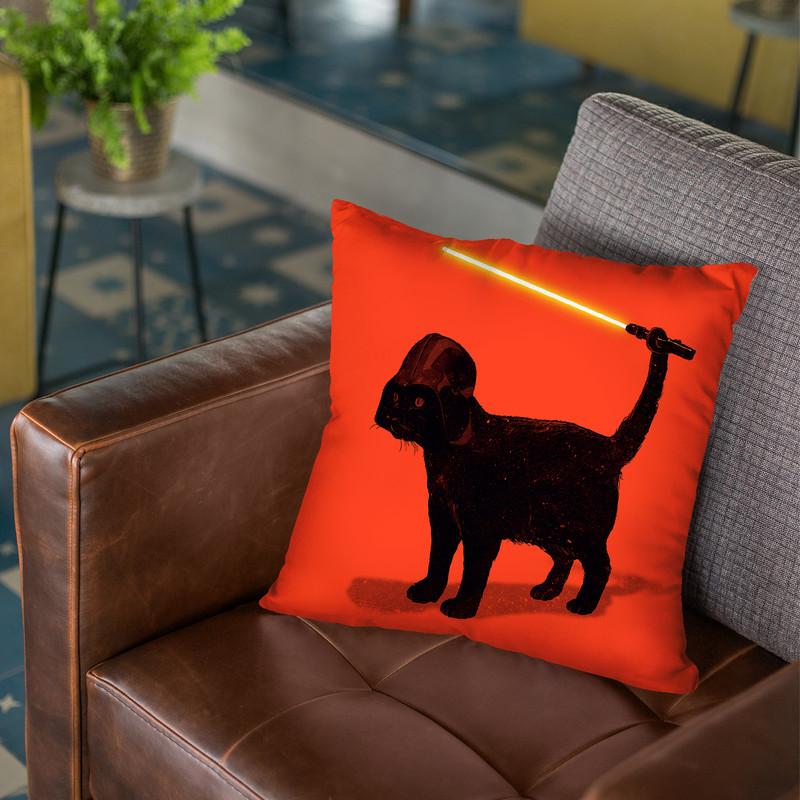 Cat Vader Throw Pillow By Nicebleed