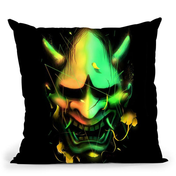 Hannya Mask Throw Pillow By Nicebleed