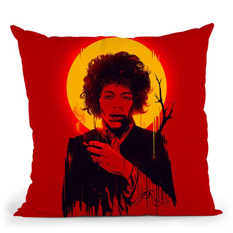 Jimi Hendrix Throw Pillow By Nicebleed