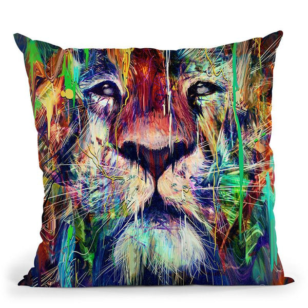 Lion I Throw Pillow By Nicebleed