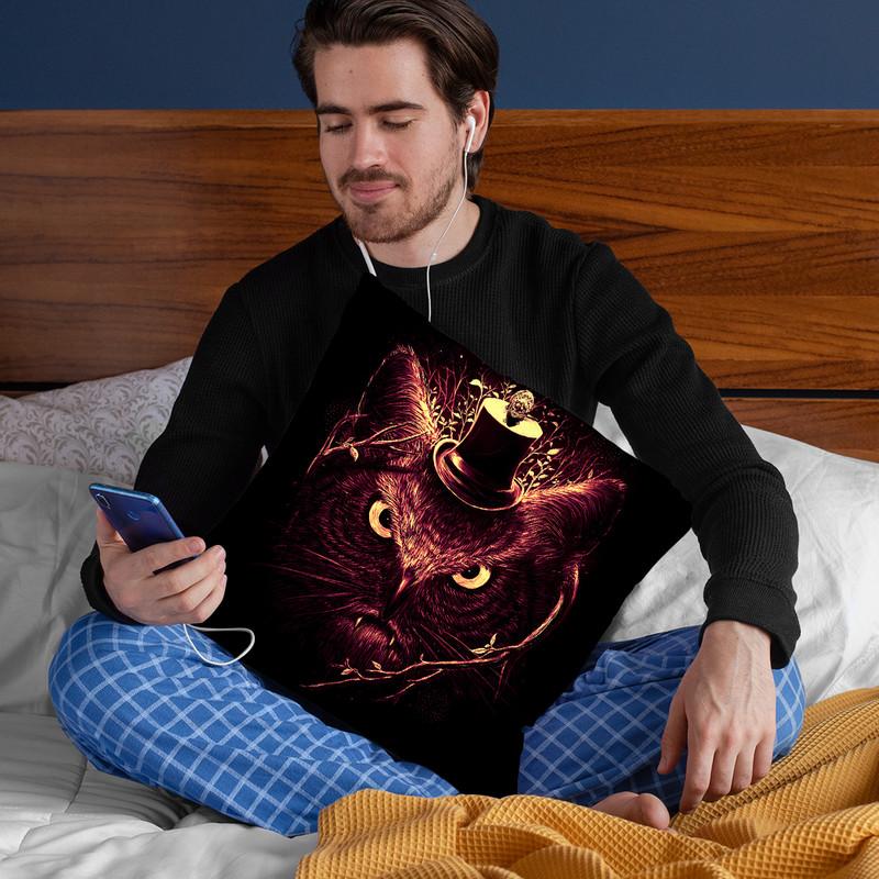 Meowl Throw Pillow By Nicebleed