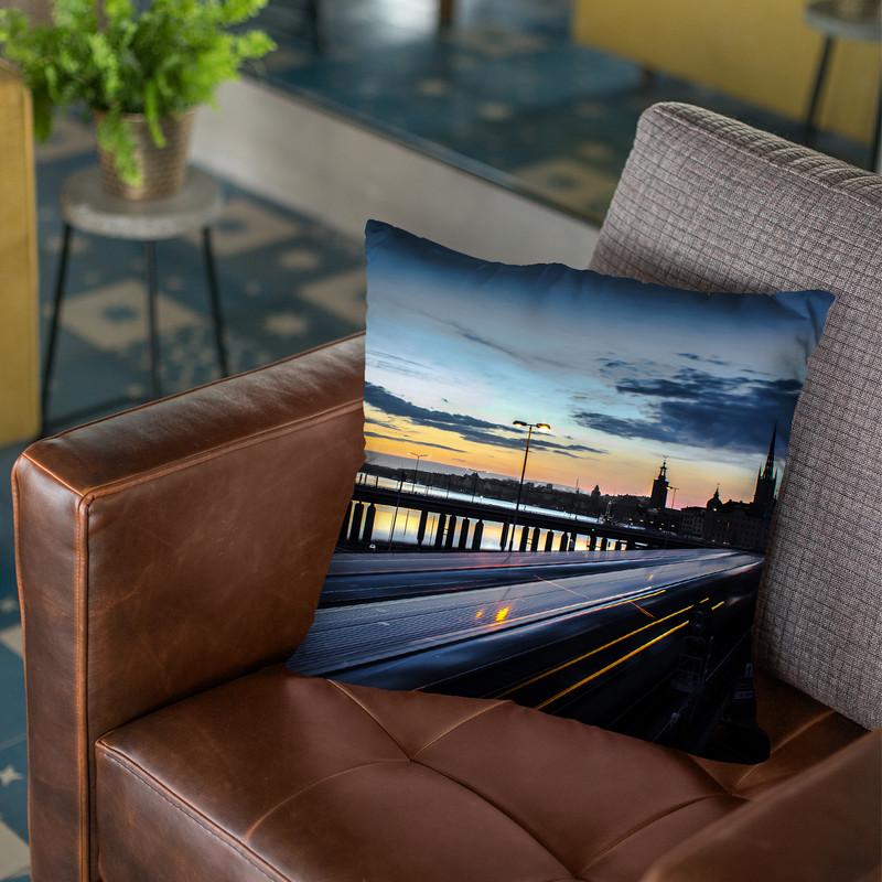Stockholm Night - Slussen Throw Pillow By Niklas Gustafson