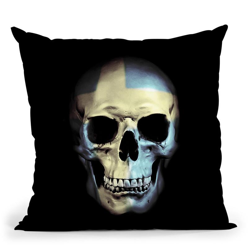 Swedish Skull Throw Pillow By Niklas Gustafson